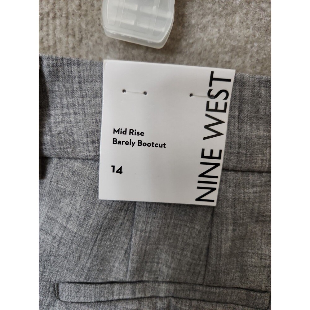 Nine West Mid Rise Barely Bootcut Dress Pants Womens 14 Gray Stretch NEW - Picture 7 of 10